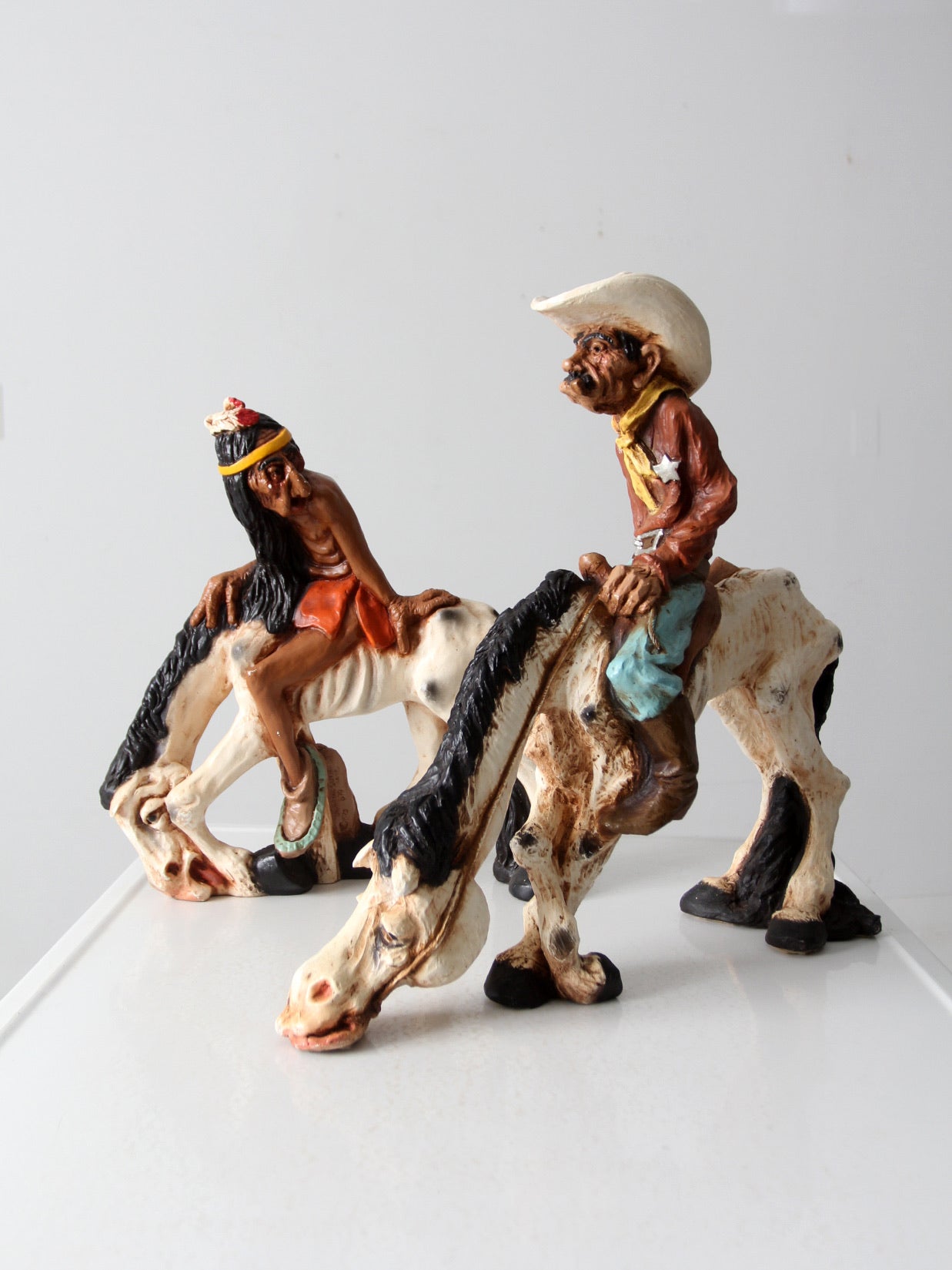1970s Universal Statuary American West statues pair – 86 Vintage