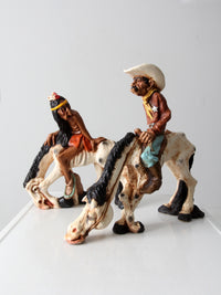 1970s Universal Statuary American West statues pair