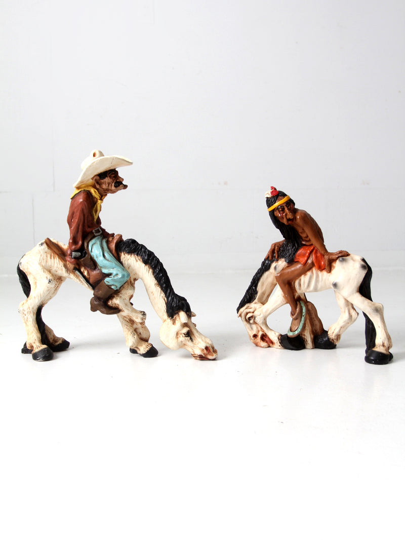 1970s Universal Statuary American West statues pair