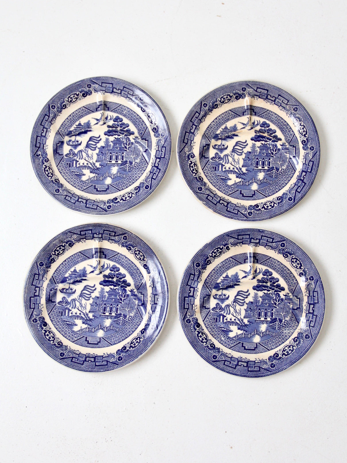 1930s Allerton's blue willow plates | set of 4