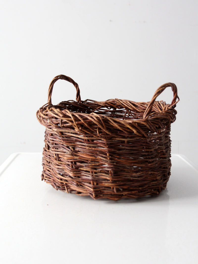 vintage wicker harvest basket