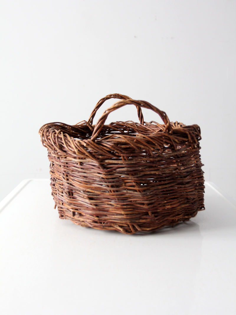 vintage wicker harvest basket