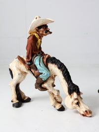 1970s Universal Statuary American West statues pair