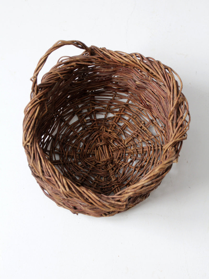 vintage wicker harvest basket