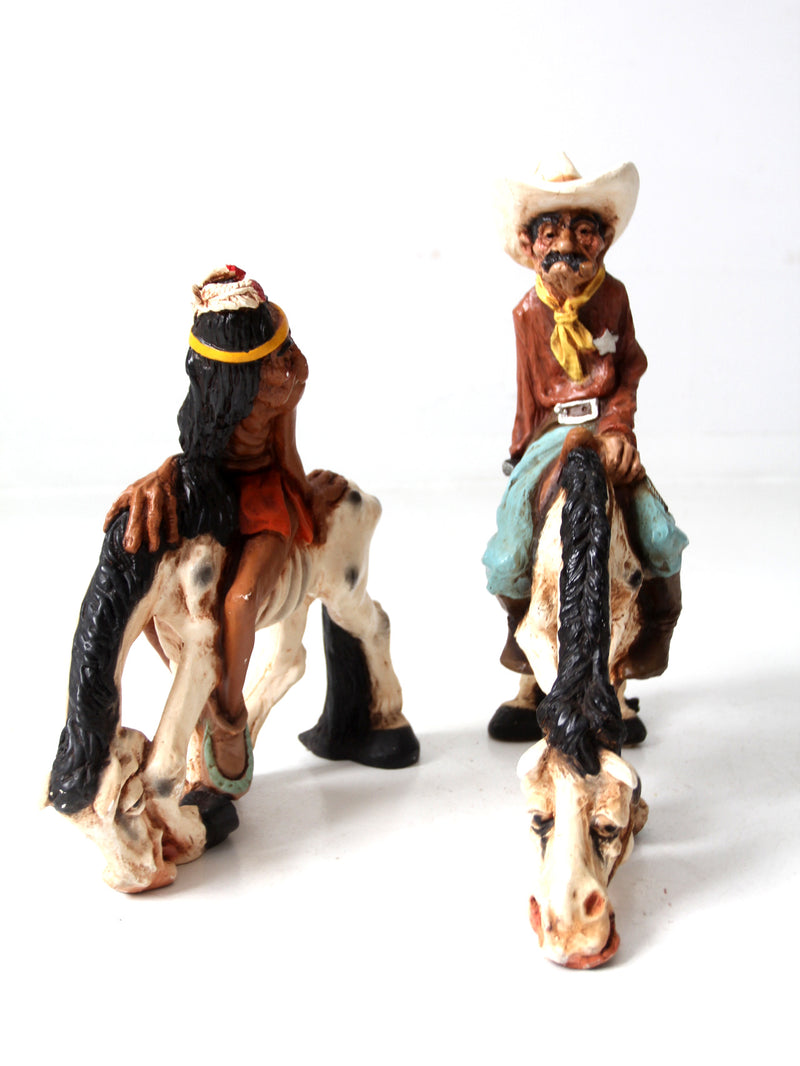 1970s Universal Statuary American West statues pair