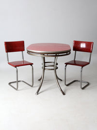mid-century red laminate dinette set