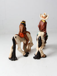1970s Universal Statuary American West statues pair