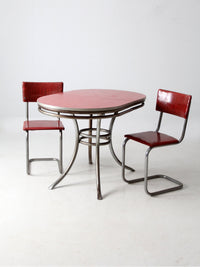 mid-century red laminate dinette set