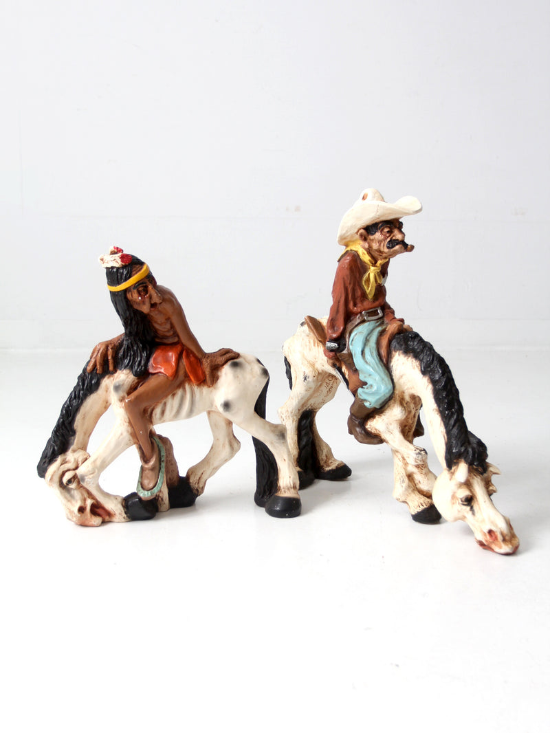 1970s Universal Statuary American West statues pair