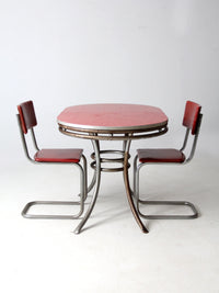mid-century red laminate dinette set