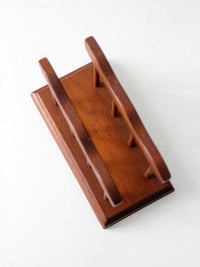 mid-century modern wood napkin holder