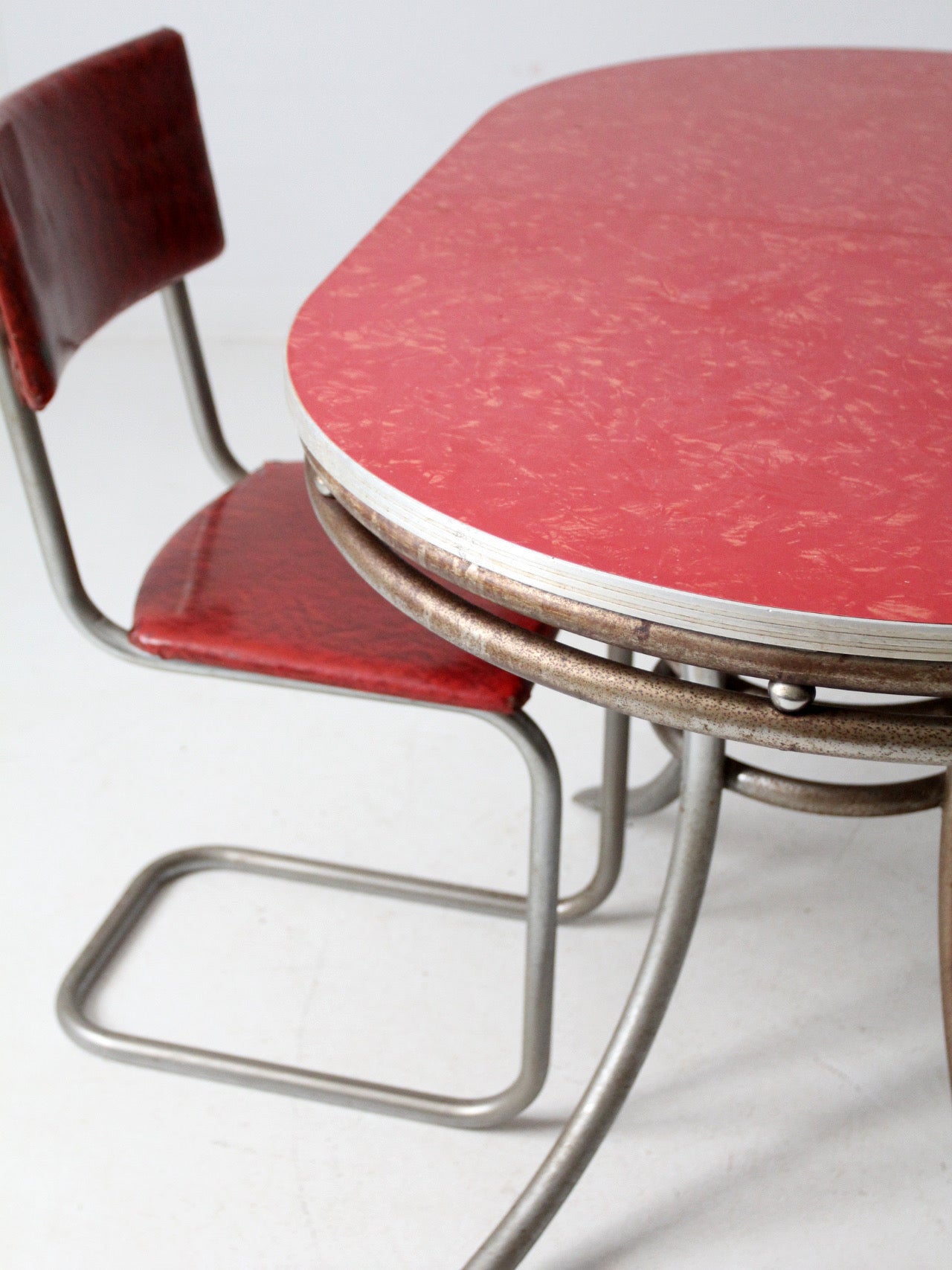 mid-century red laminate dinette set