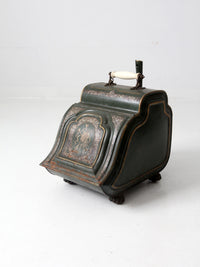 antique coal box with mother of pearl inlay