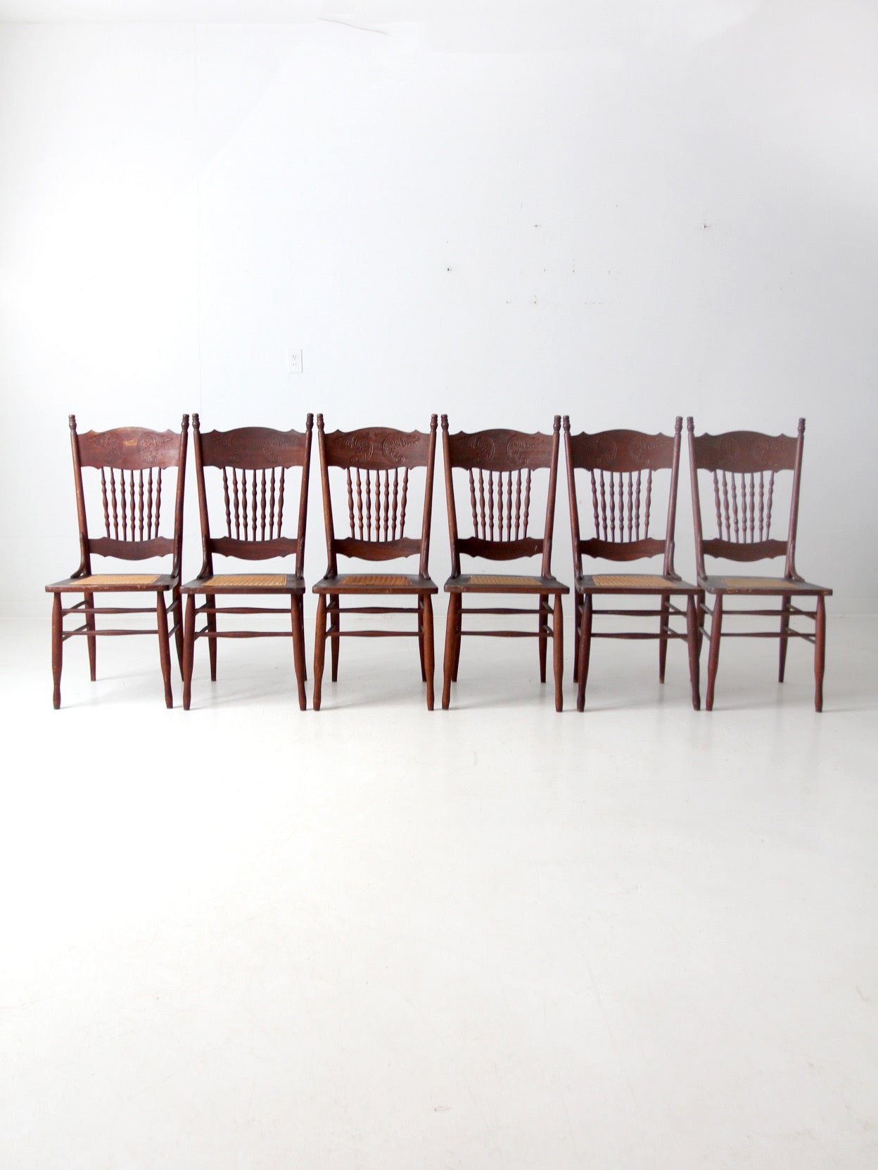 antique Victorian press back dining chairs