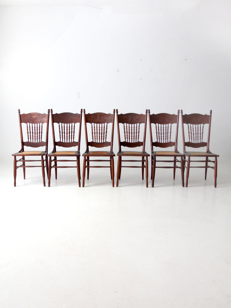 antique Victorian press back dining chairs