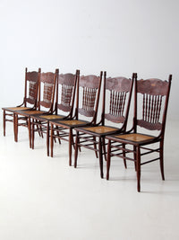 antique Victorian press back dining chairs