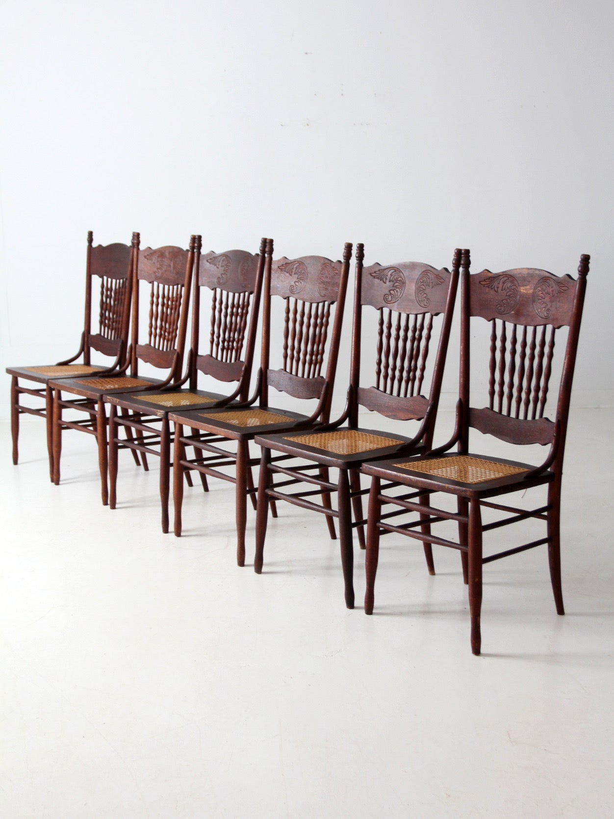 antique Victorian press back dining chairs