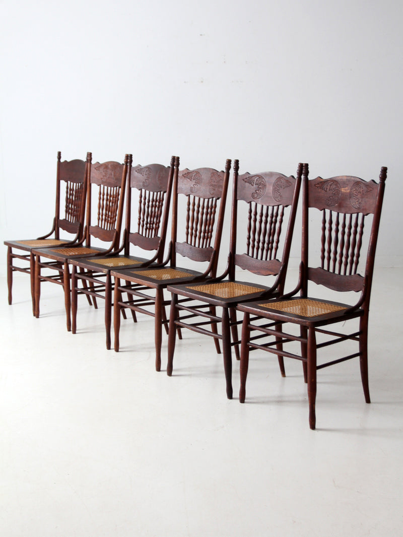 antique Victorian press back dining chairs