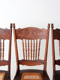 antique Victorian press back dining chairs