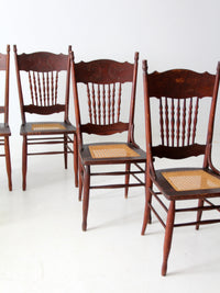 antique Victorian press back dining chairs