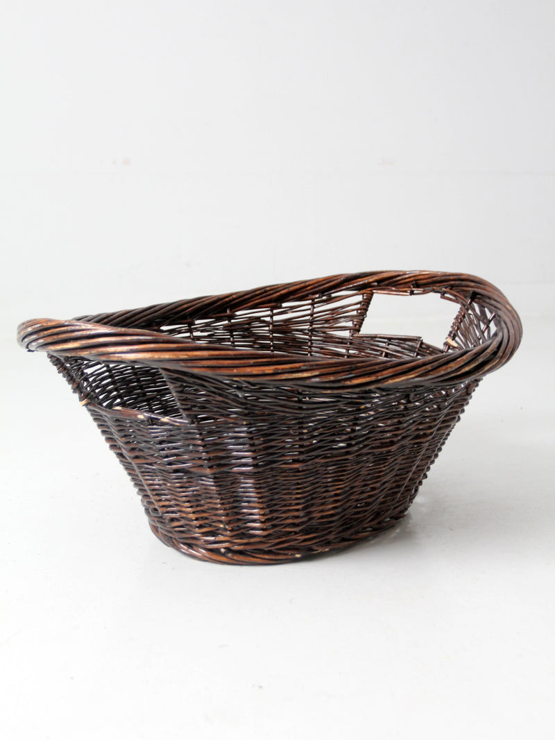 vintage wicker laundry basket