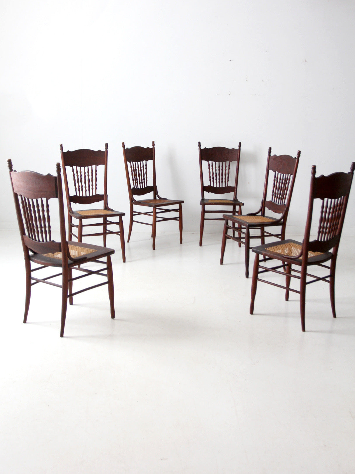 antique Victorian press back dining chairs