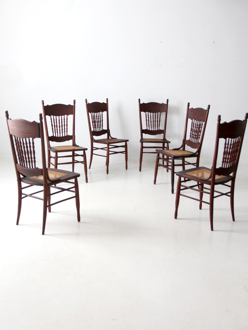 antique Victorian press back dining chairs