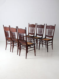 antique Victorian press back dining chairs