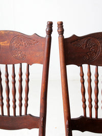 antique Victorian press back dining chairs