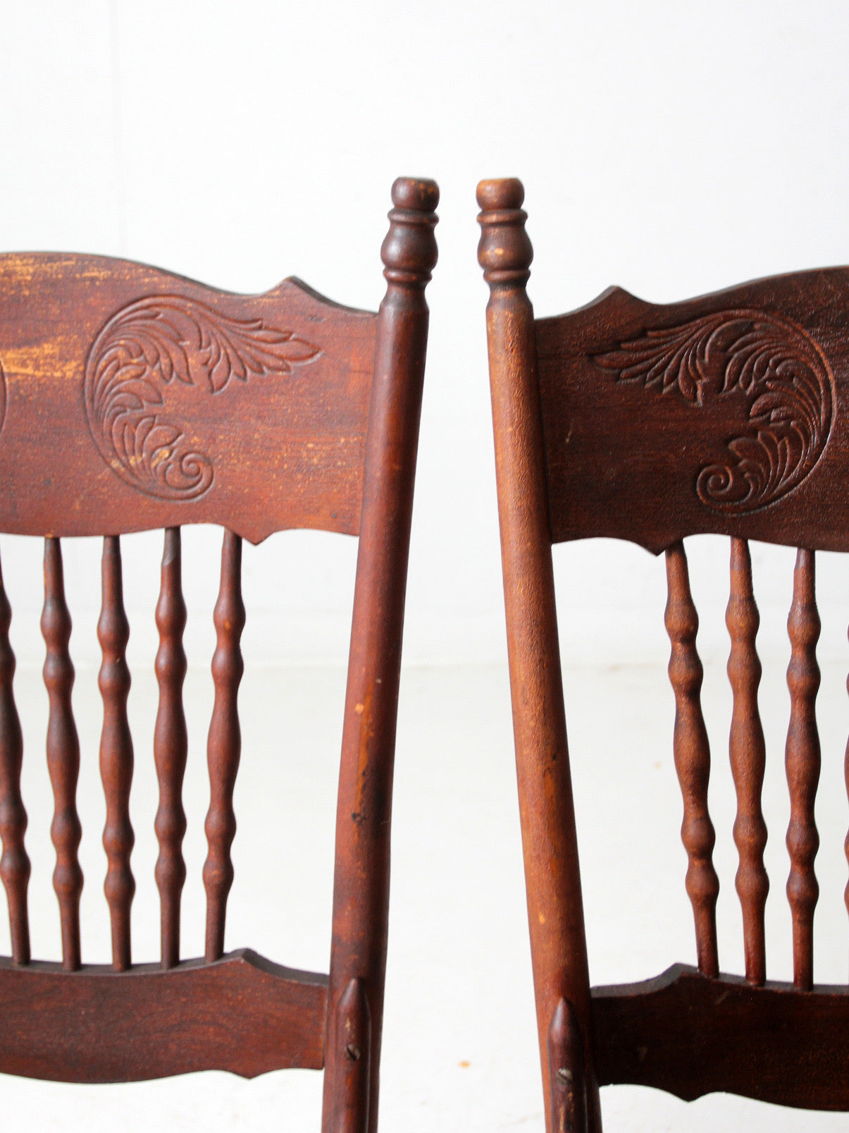 antique Victorian press back dining chairs
