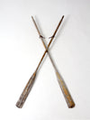 vintage wooden oars pair