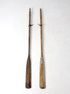 vintage wooden oars pair