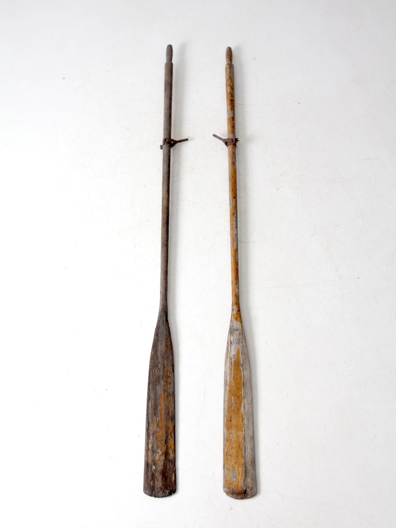 vintage wooden oars pair