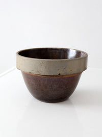 antique American stoneware mixing bowl