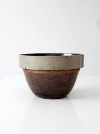 antique American stoneware mixing bowl