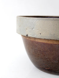 antique American stoneware mixing bowl