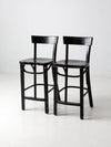 vintage black bar stools pair