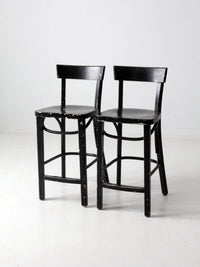 vintage black bar stools pair