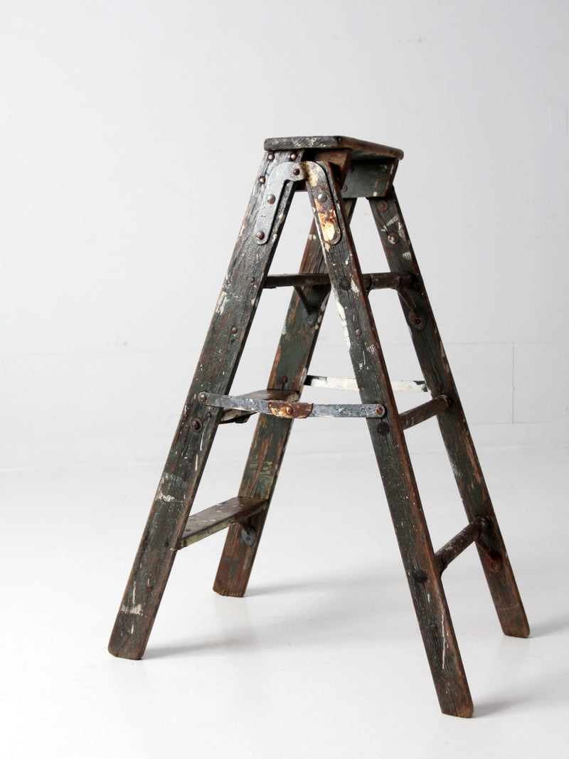 vintage painted wood ladder