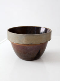 antique American stoneware mixing bowl