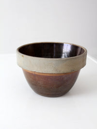 antique American stoneware mixing bowl