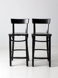 vintage black bar stools pair