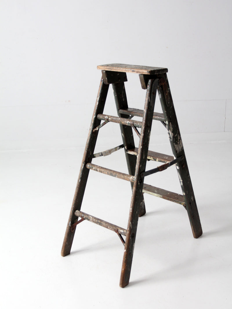 vintage painted wood ladder