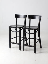 vintage black bar stools pair