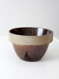 antique American stoneware mixing bowl