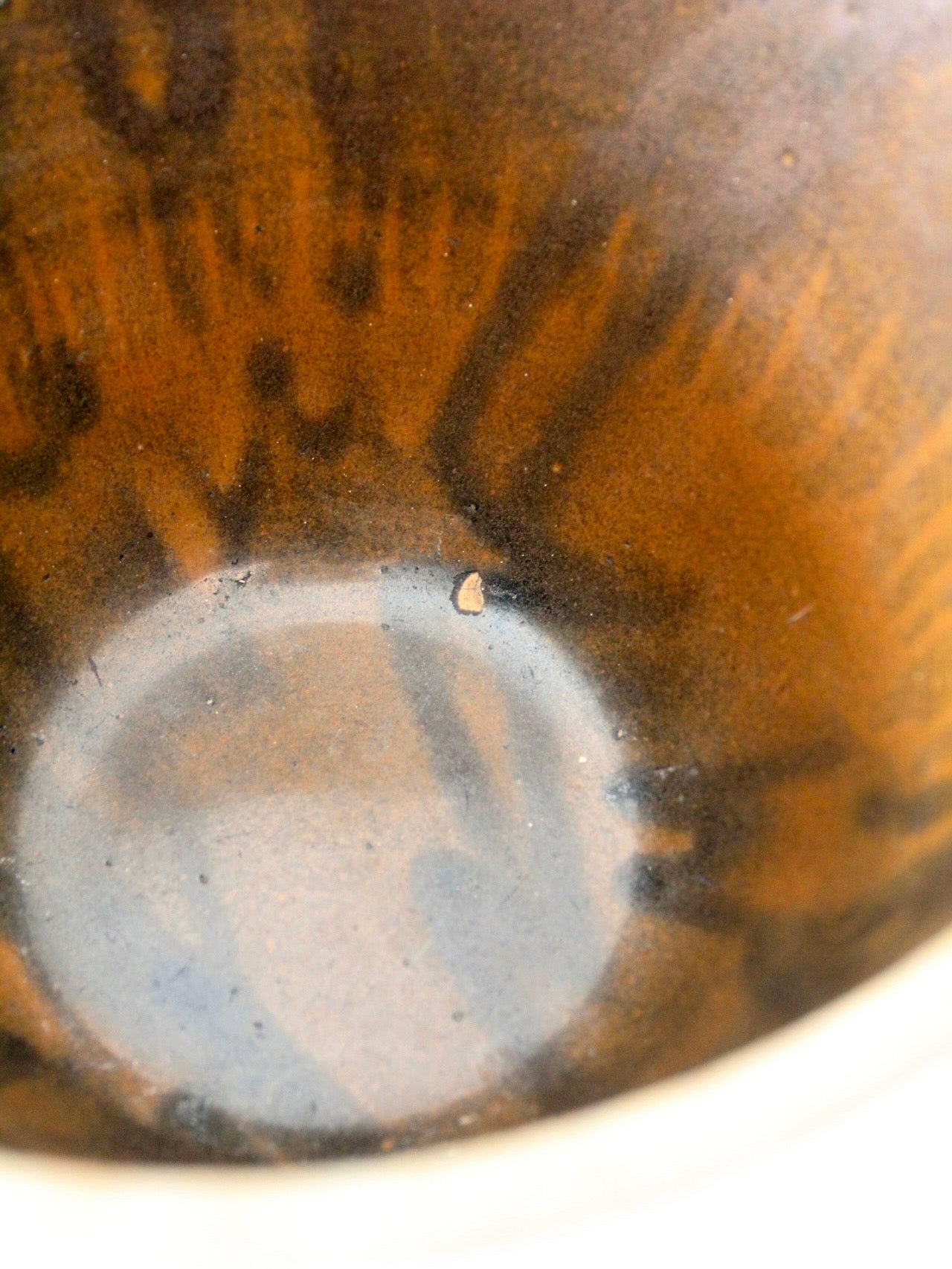 antique American stoneware mixing bowl