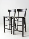 vintage black bar stools pair