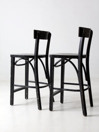 vintage black bar stools pair