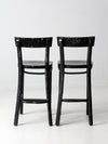 vintage black bar stools pair