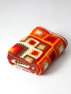 vintage crotchet granny square afghan quilt
